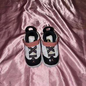 Jordan 6 rings  baby Black and Pink Sneakers